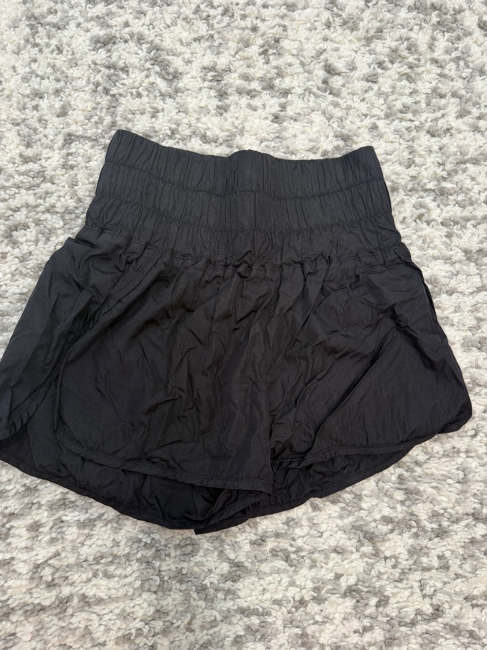 Free People Black Smocked Waist Athletic Shorts